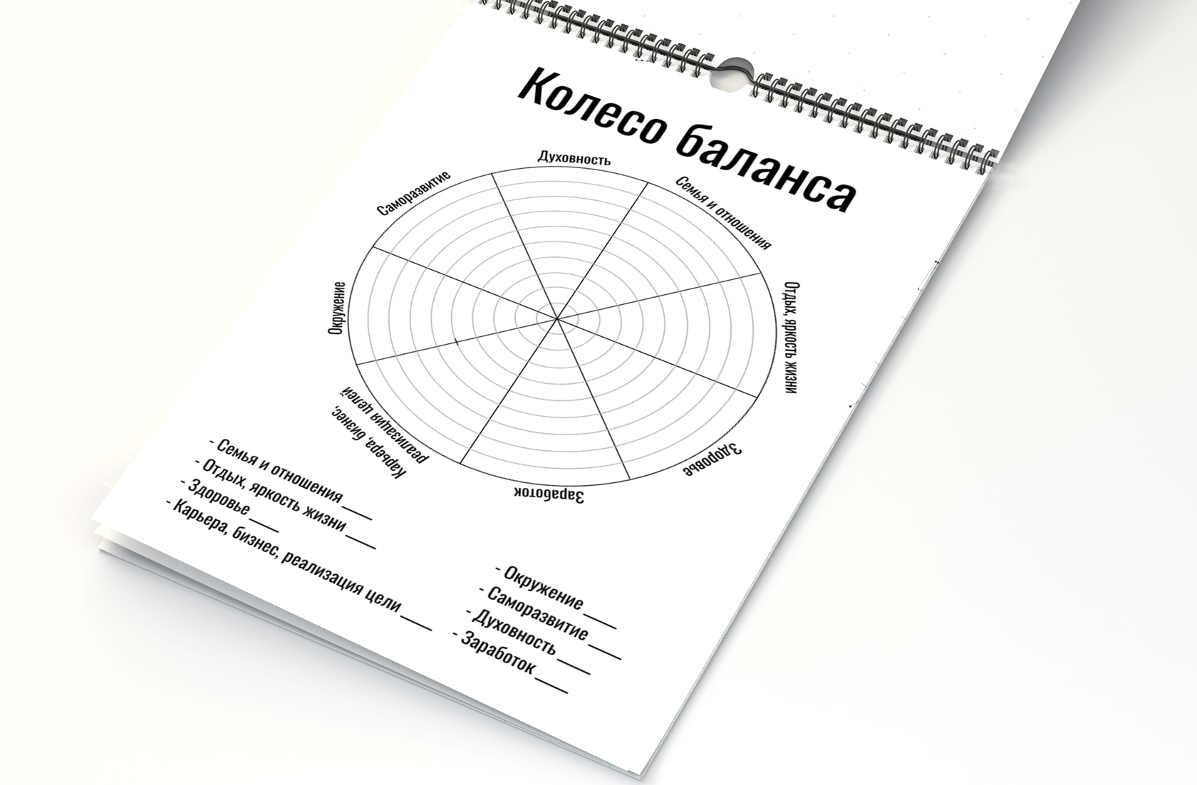 Колесо баланса шаблон для заполнения