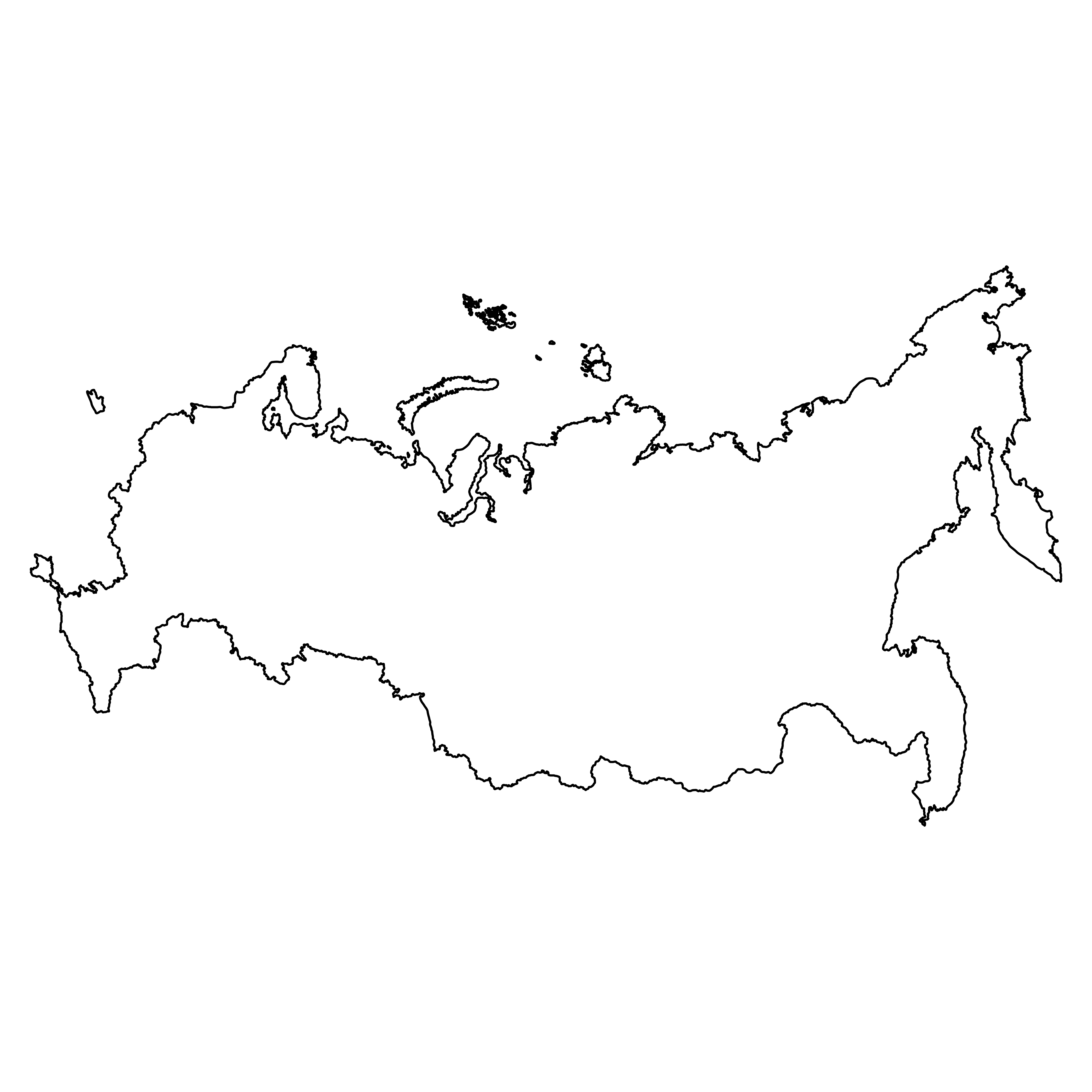 Очертание России с Крымом