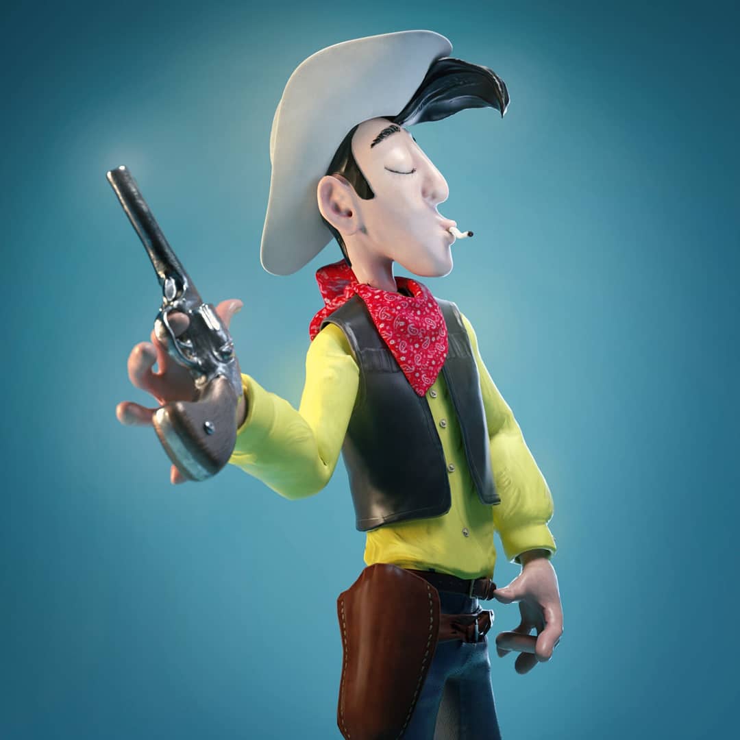 3D персонаж комиксов Lucky Luke Фрилансе