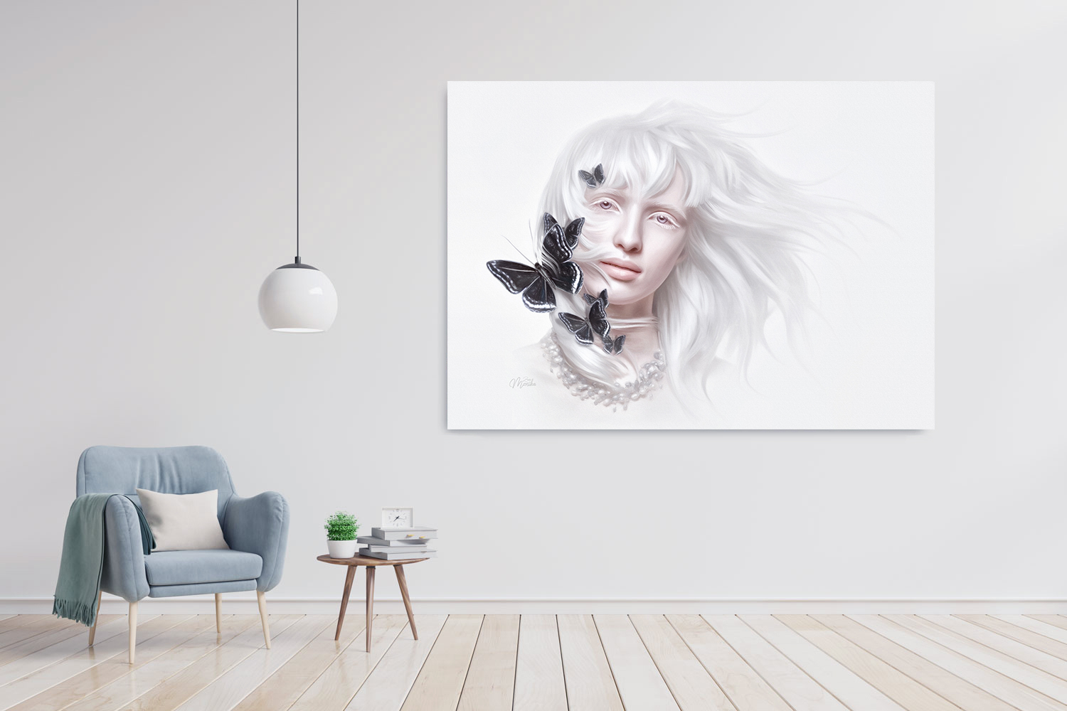 Albino Alice with butterflies (тающий портрет) мокап.jpg