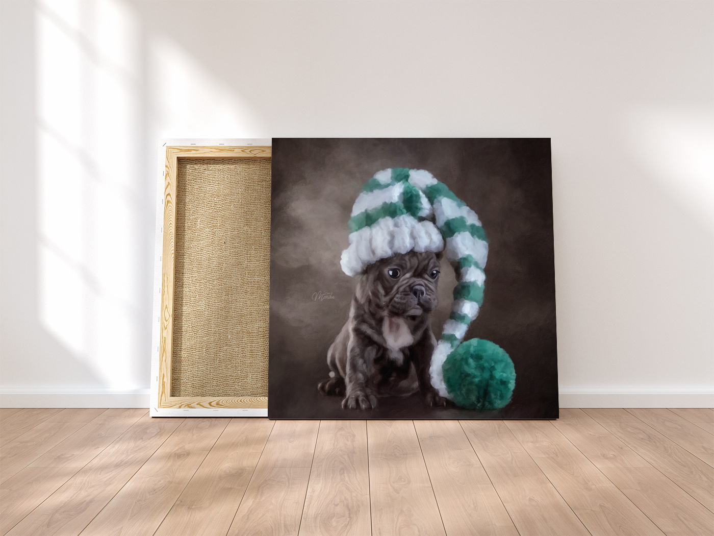 Щенок в шапочке (Digital Dog Oil) mokup.jpg