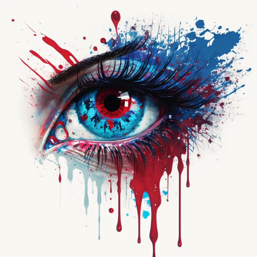 bertyshet_large_eye_on_womans_torso_red_paint_blue_paint_in_the_