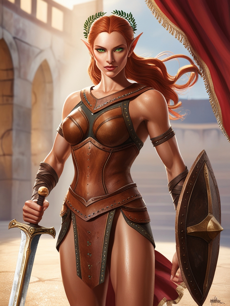Leonardo_Phoenix_The_majestic_half_elf_gladiator_stands_proudl_2