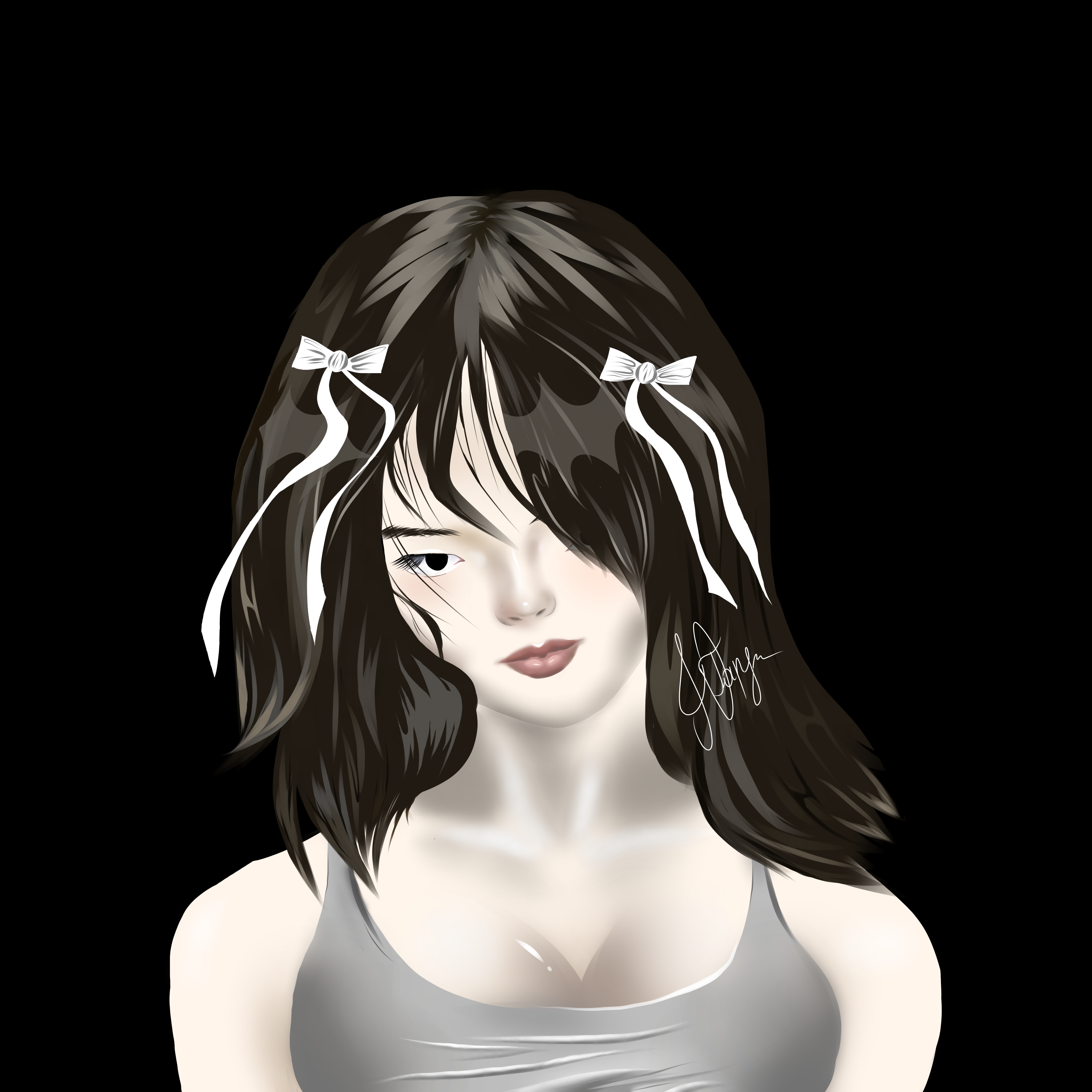 японка в майке бантики.png