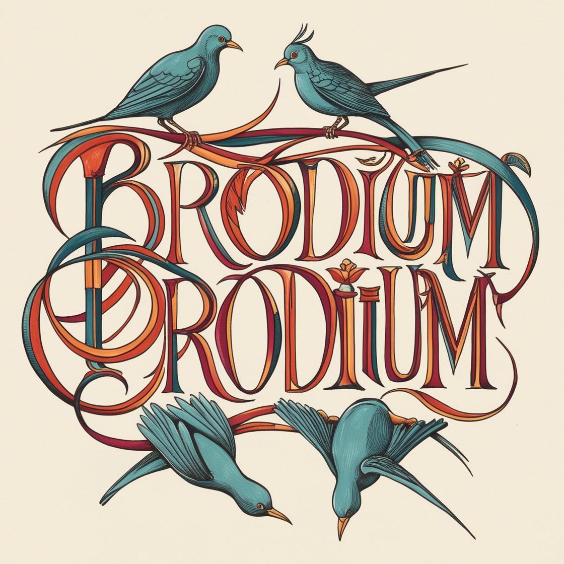 create a unique illustration featuring our brand name 'Brodium'.