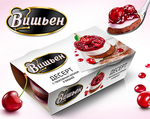 Молочное дело - Десерт Вишьен с творожным кремом и вишней