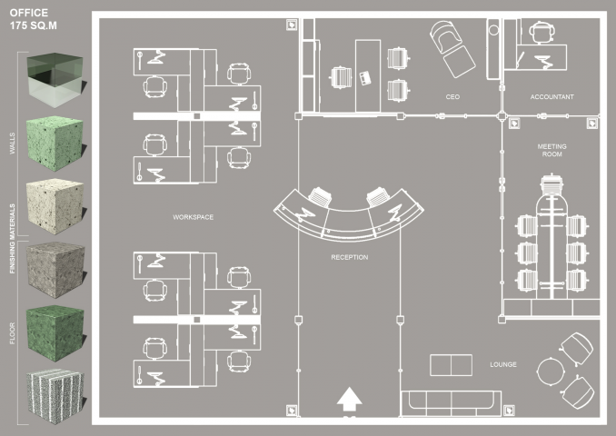 Дизайн офиса. 175 кв. м