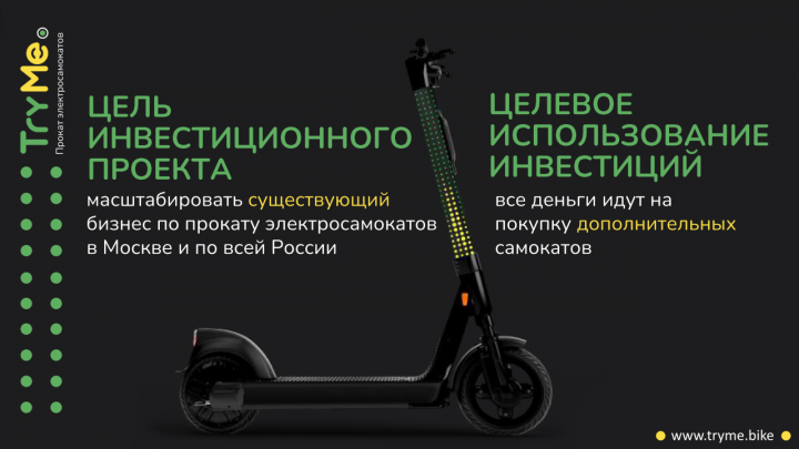Создание инвест. презентации для проката самокатов