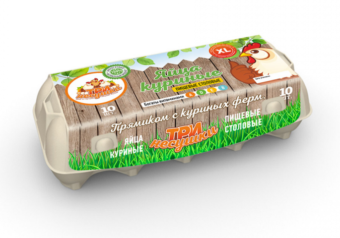Дизайн упаковки для Яиц Три Несушки