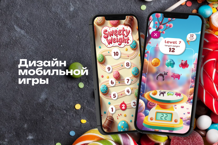Дизайн мобильной игры Sweety