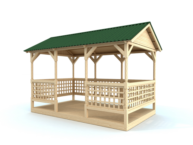 Отрисовка беседки в 3D