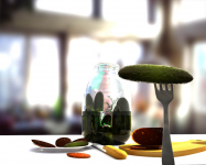 Огурец и колбаса