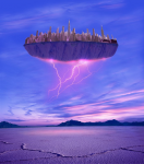 Flying city.