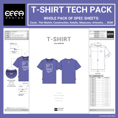 T-shirt tech pack (тех. документация - футболка)