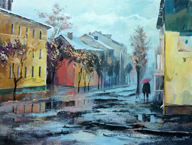 Дождь прошел. Холст, акрил.