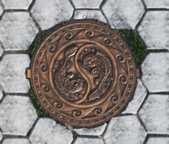 Люк декоративный Золотые рыбки