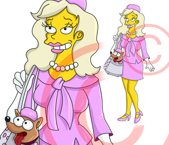 рисунок девушки в стиле Симпсонов ( The simpsons)