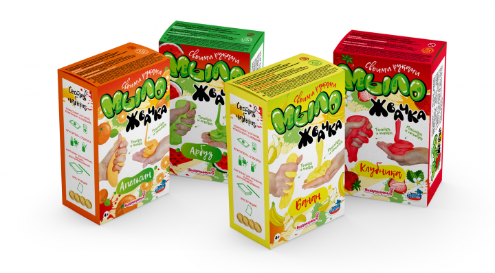 Упаковка наборов для творчества "Мыло-жвачка"