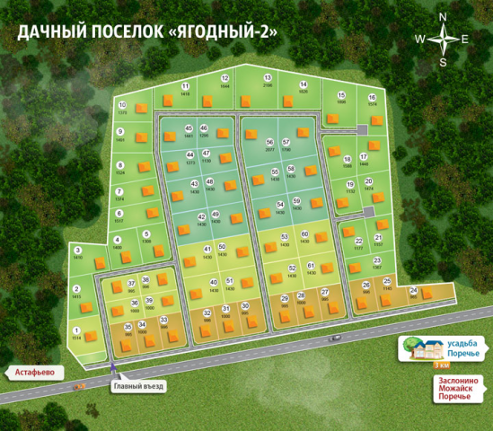 Картосхемы коттеджных поселков