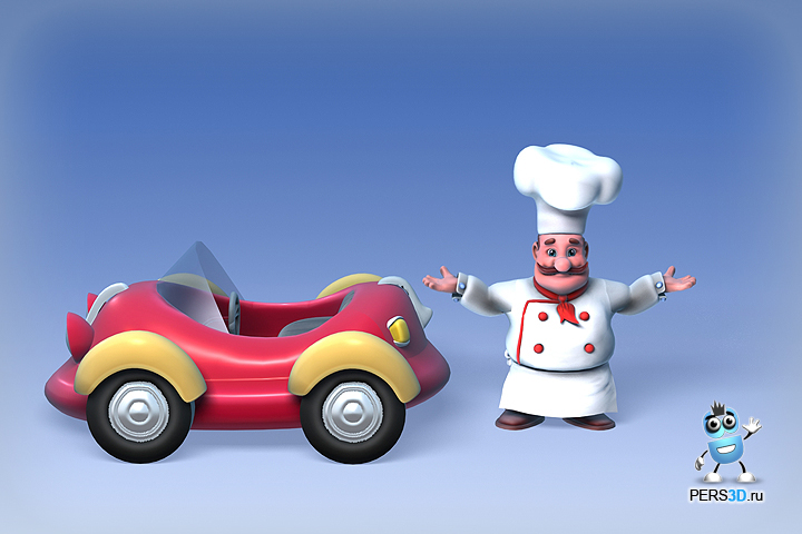 3d модель повара с анимацией для рекламы айвара