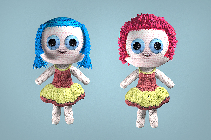 модель вязаной куклы (создана по фотографиям заказчика)