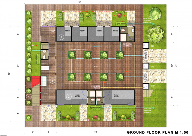 Здание хостела из морских контейнеров