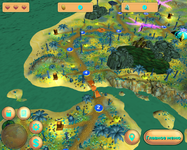 Часть карты игрового мира с UI игры