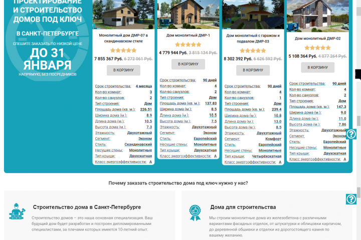 Сайт по монолитному строительству домов под ключ