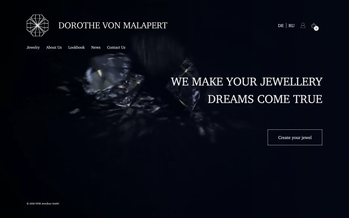 Сайт швейцарской ювелирной компании DVM Jewellery