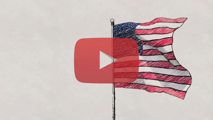 USA Flag In Colored Pencils Loop