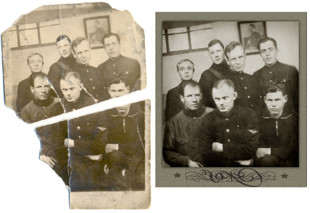 реставрация порванной фотки