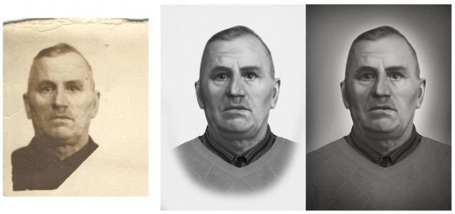 Реставрация и создание портрета из фотки 3 x 4