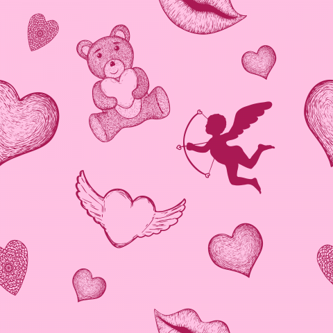 векторный бесшовный фон день святого Валентина