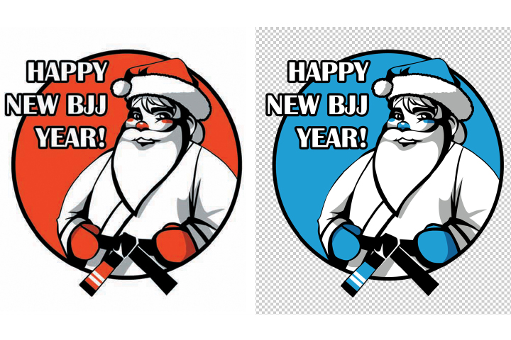 из растра в вектор Happy New BJJ Year