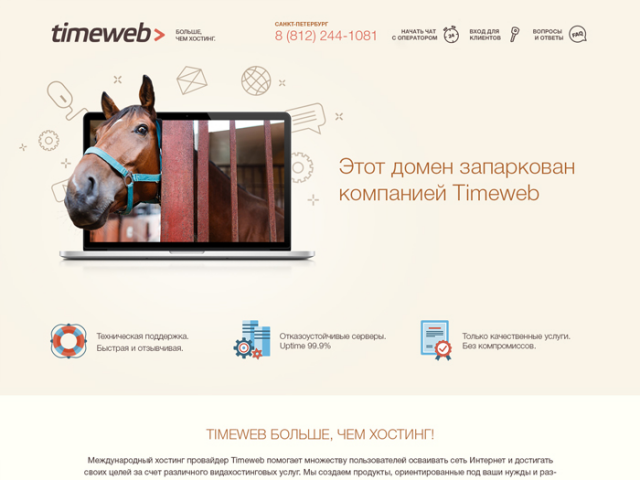 Парковочная страница для Timeweb