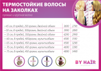 вариант оформления прайс-листа ByHair