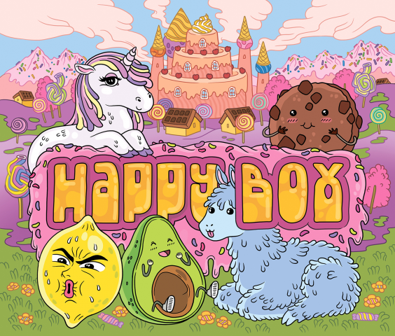 Иллюстрация для упаковки сладостей (лицевая)