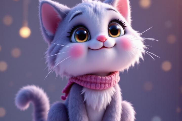 фиолетовый котик