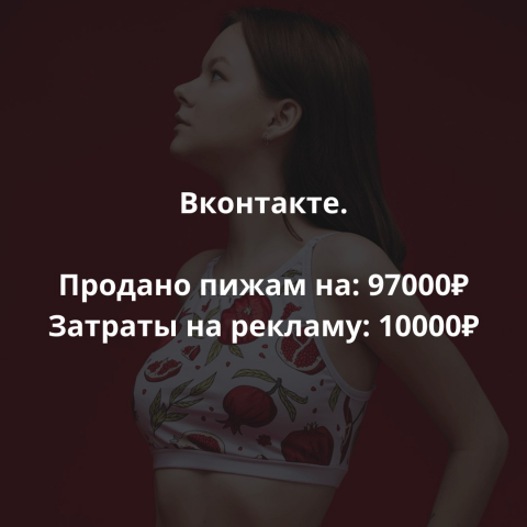 97000 руб выручки с затратами в 10000 рублей для магазина пижам