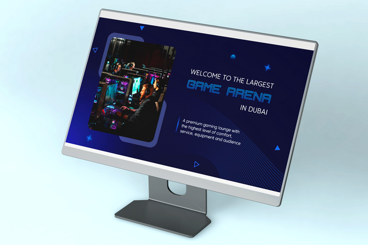 Концепт слайда для презентации игрового клуба