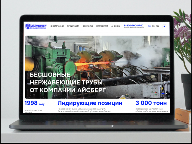 Разработка и дизайн сайта для предприятия "Айсберг"