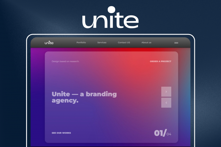 Unite Design - сайт-многостраничник для дизайнерской студии
