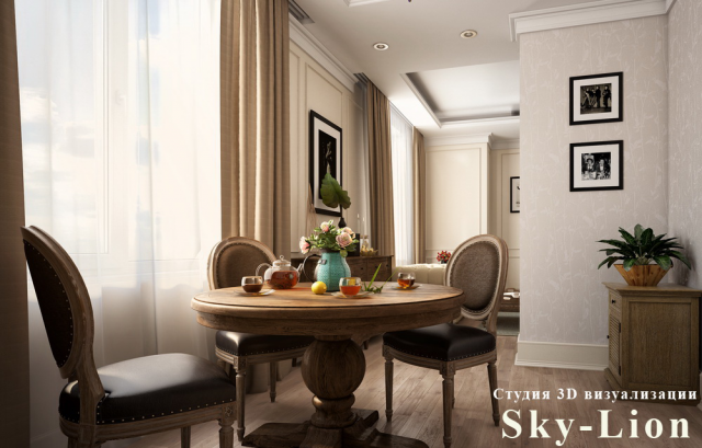 3d визуализация кухни