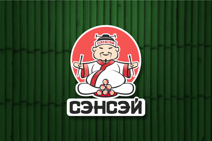 Логотип "СЭНСЭЙ" - доставка суши и пицы