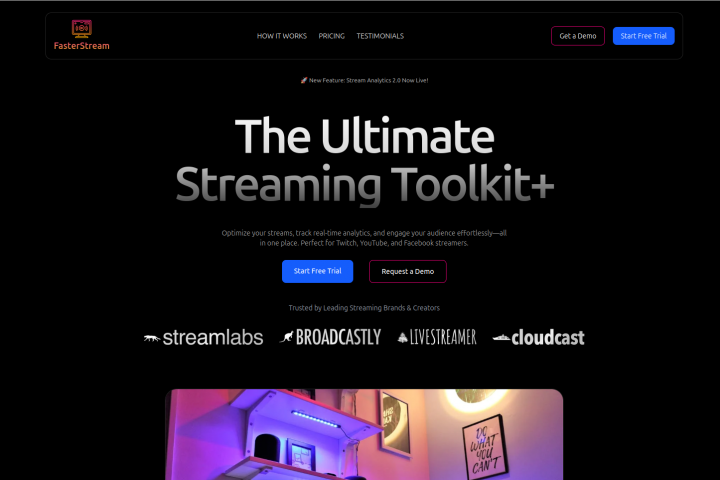 Лендинг Saas website FasterStream