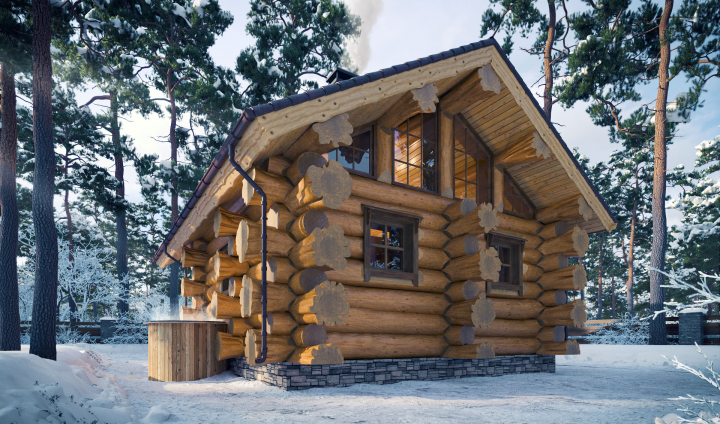 Баня из кедра канадской рубки