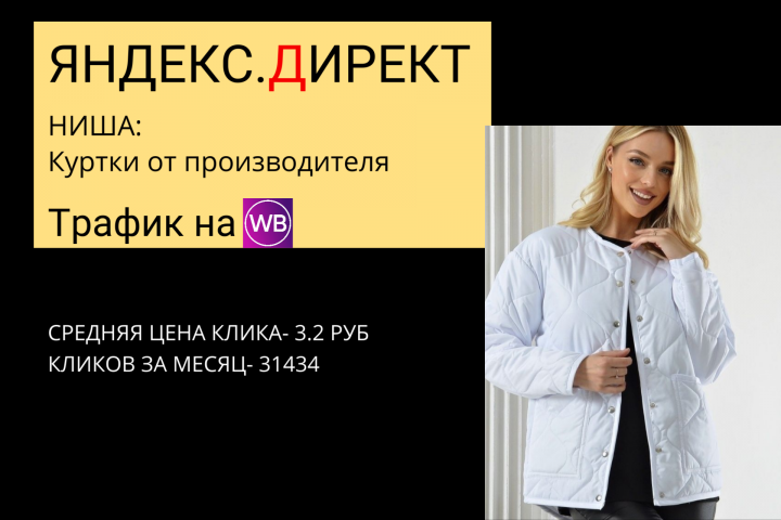Трафик из Яндекс.Директ на куртки на WB