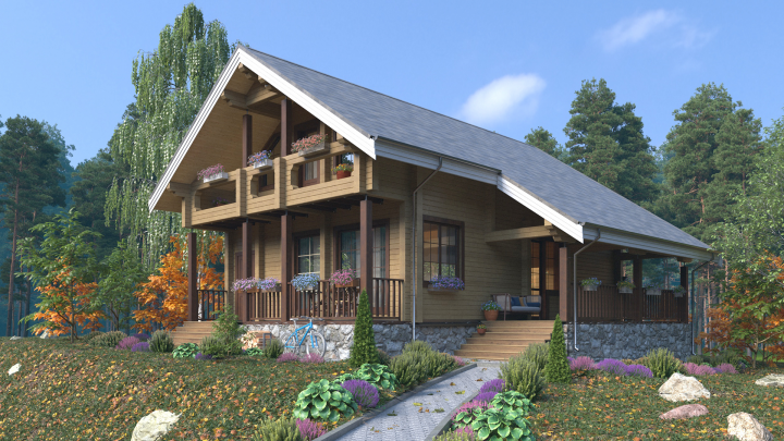 Визуализация домов из бруса