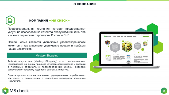 Презентация для компании "Ms check"