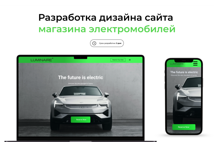 Сайт магазина электромобилей